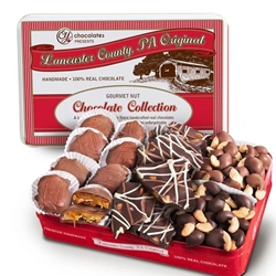 Premium Handmade Chocolate Nuts Trio Collection in Gift Tin
