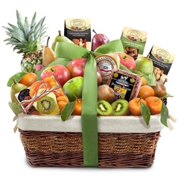 Paradise Tropical Fruit, Nuts and Cheese Basket